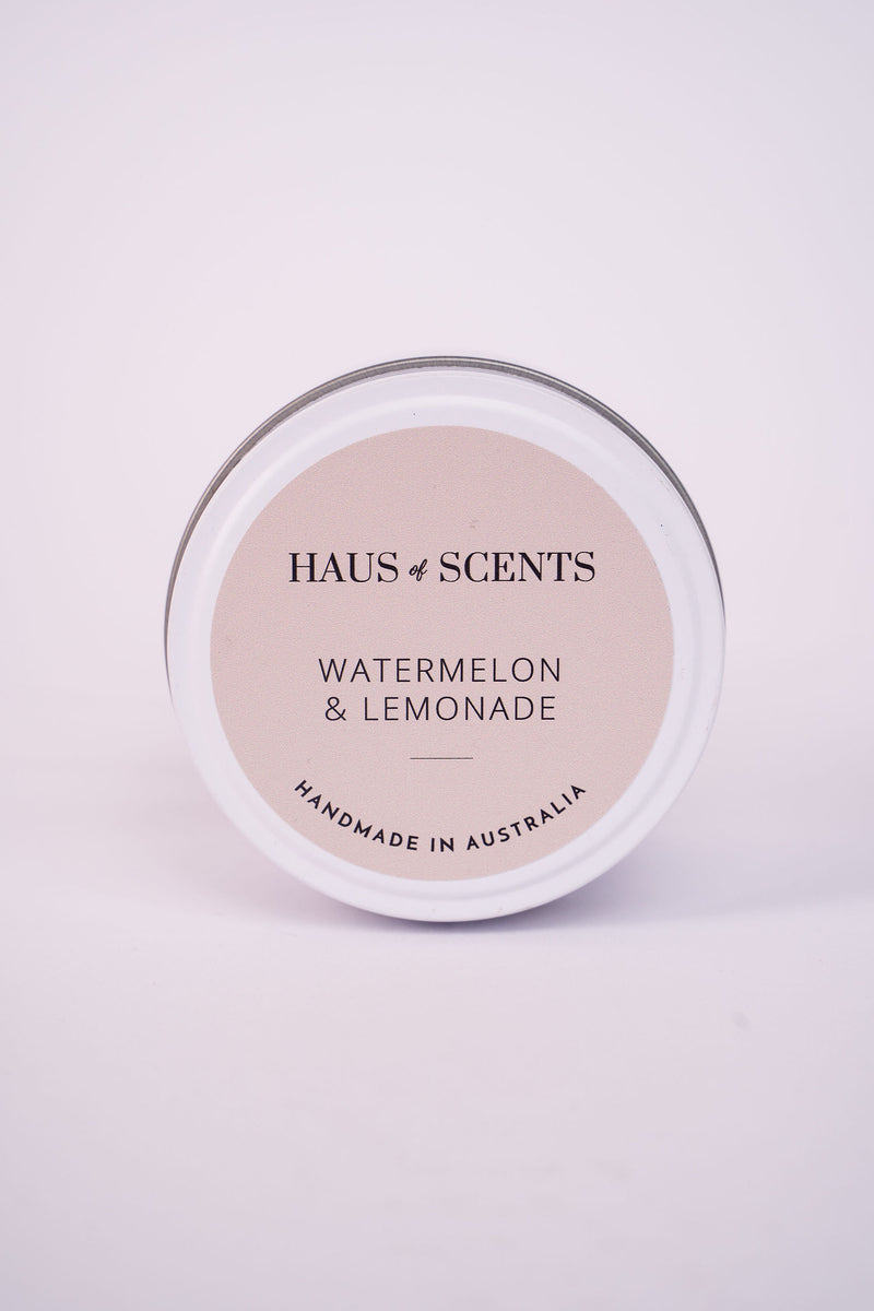 Watermelon Lemonade Scented Natural Soy Candle Tin Haus of Scents