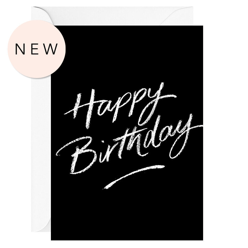 Happy birthday (Black) – Greeting Card